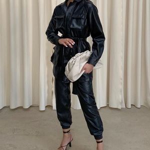 Faux Leather Joggers